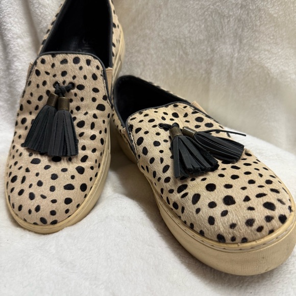 Latigo Fitz Women's Flat Oxfords in cream Tan & Black Cheetah Print 8.5 - Picture 1 of 6